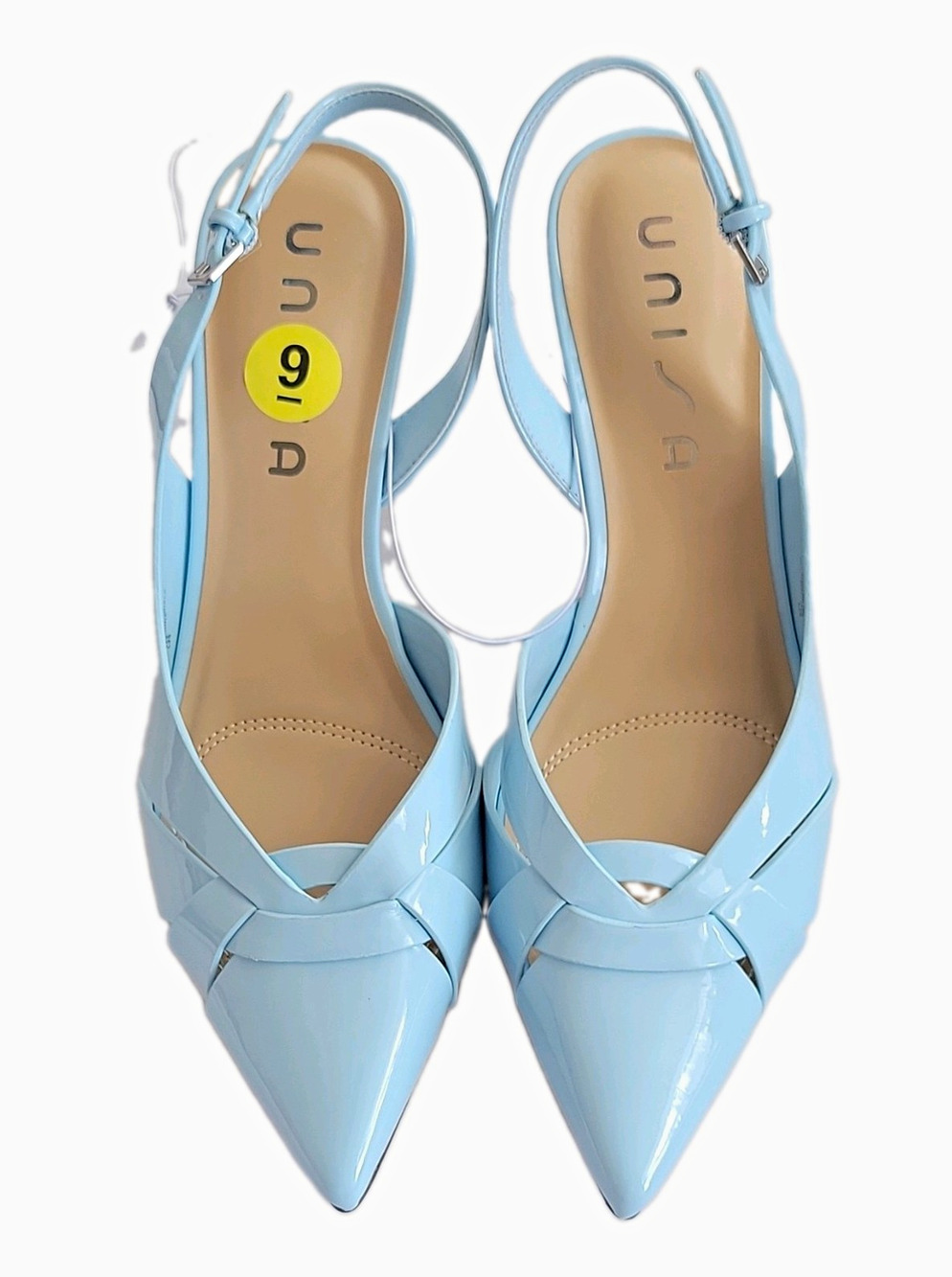 Unisa Blue Slingback Pointed Toe Kitten Heels Buckle Ankle Strap 9M